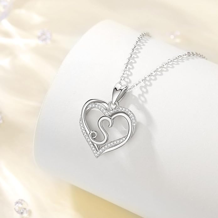 INFUSEU Unique Initial Necklaces for Women Girls Small Heart Letter Jewelry, Meaningful Personalized Gifts