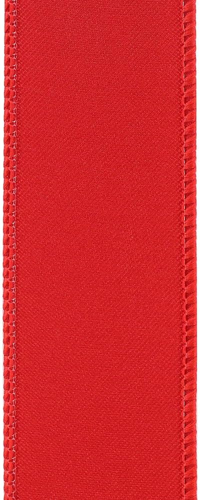 Reliant Ribbon 92575W-065-09F Satin Value Wired Edge Ribbon, 1-1/2 Inch X 10 Yards, Red