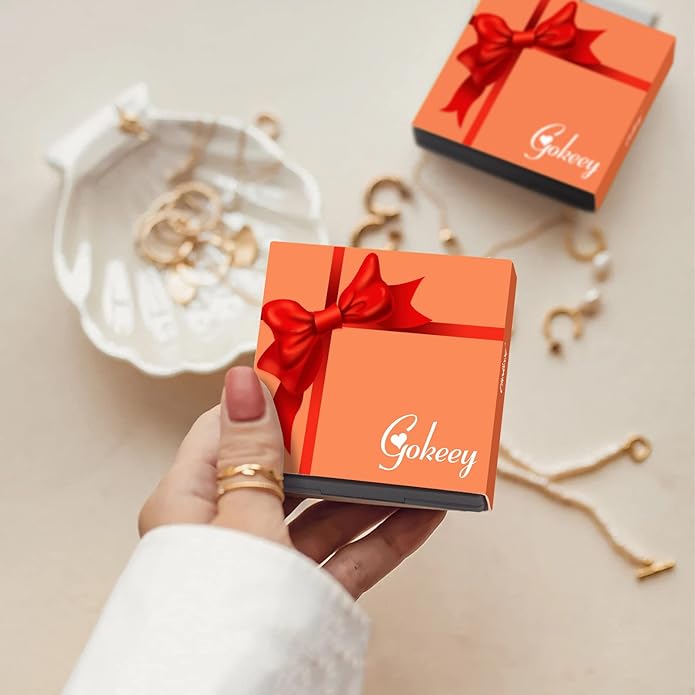 Gold Bracelets for Women Non Tarnish, 14K Gold Plated Chunky Cuff Bracelet Gold Bangles Bracelet for Women Trendy Tie Knot Cuban Rope Paperclip Beaded Bracelet Stack Jewelry Gifts