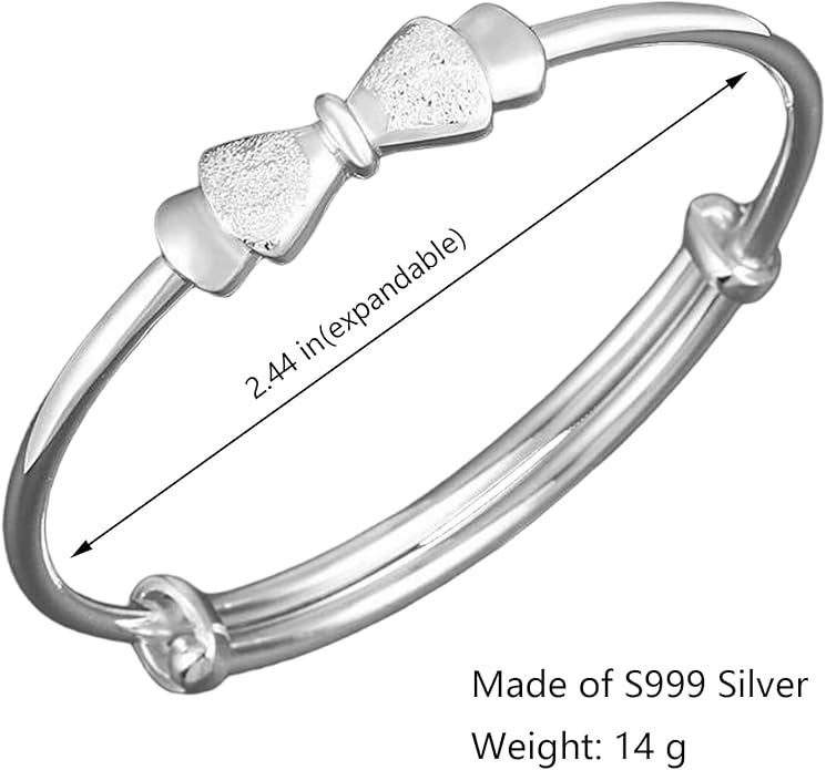 S925 Silver Bangle Bracelet for Women, Elegant Women‘s Sterling Silver Bracelet Bangle Adjustable 6.4-7.8 inches Small Size