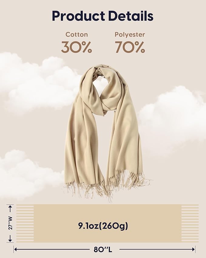 maamgic Women's Winter Scarf Soft Warm Scarf for Women Cozy Shawl Wraps for Women Lightweight Pashmina Style Wrap