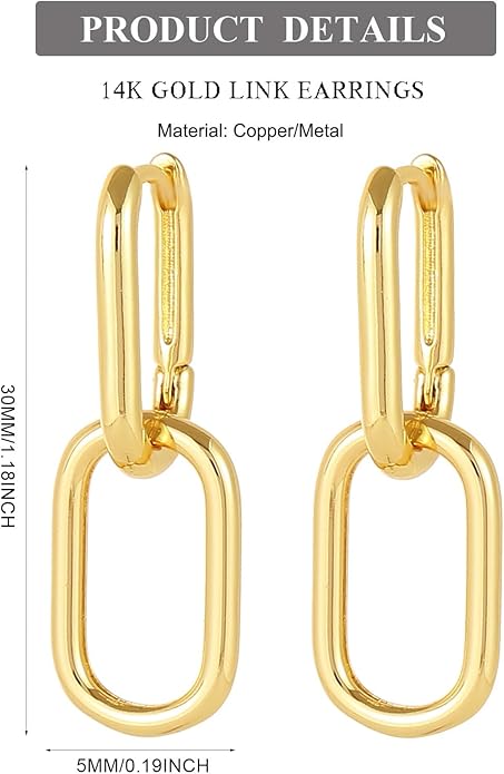 14K Gold Plated Knot Earrings for Women Gold Silver Earrings Heart Link Drop Dangle Earring Chunky Golden Knotted Statement Jewelry