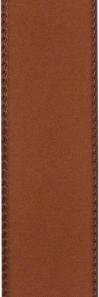 Reliant Ribbon 92575W-092-40F Satin Value Wired Edge Ribbon, 2-1/2 Inch X 10 Yards, Brown