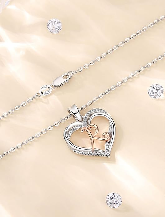 INFUSEU Unique Initial Necklaces for Women Girls Small Heart Letter Jewelry, Meaningful Personalized Gifts