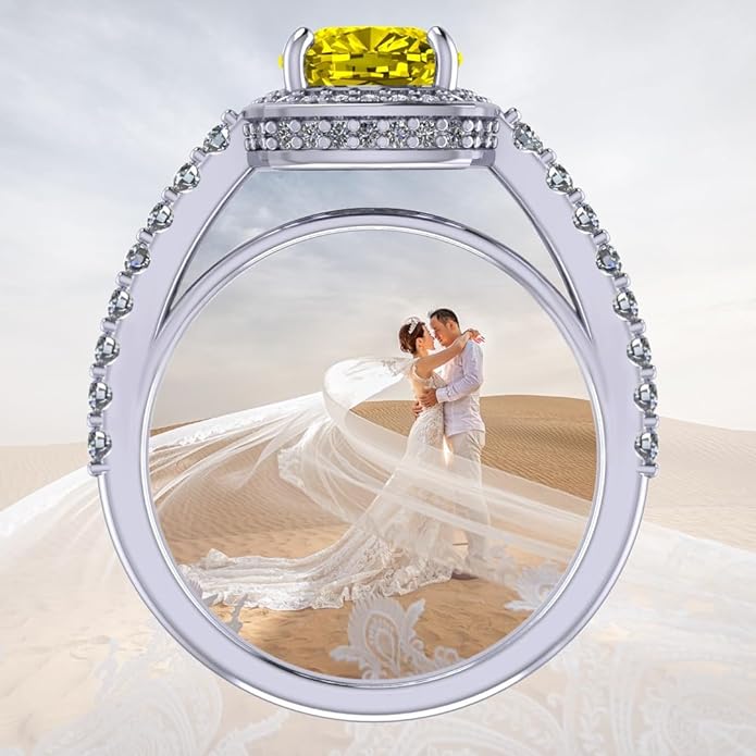 NANA Jewels Sterling Silver Engagement Rings for Women - Choose Simulated Morganite, Citrine, Aquamarine & More