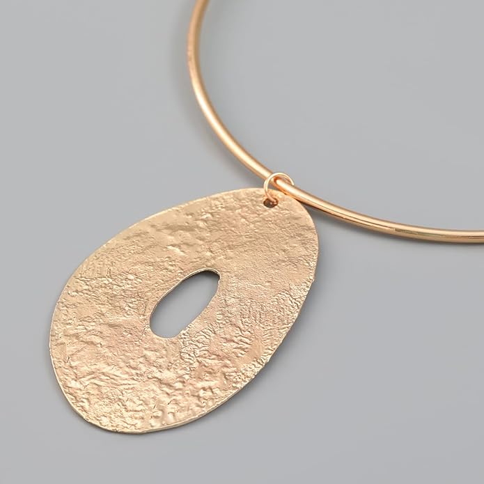 African Jewelry Gold Plated/Silver Choker Necklace for Women Men Unisex,Metal Circle Collar Necklace Irregular Pendant Necklace Statement Costume Ethnic Tribal Accessories