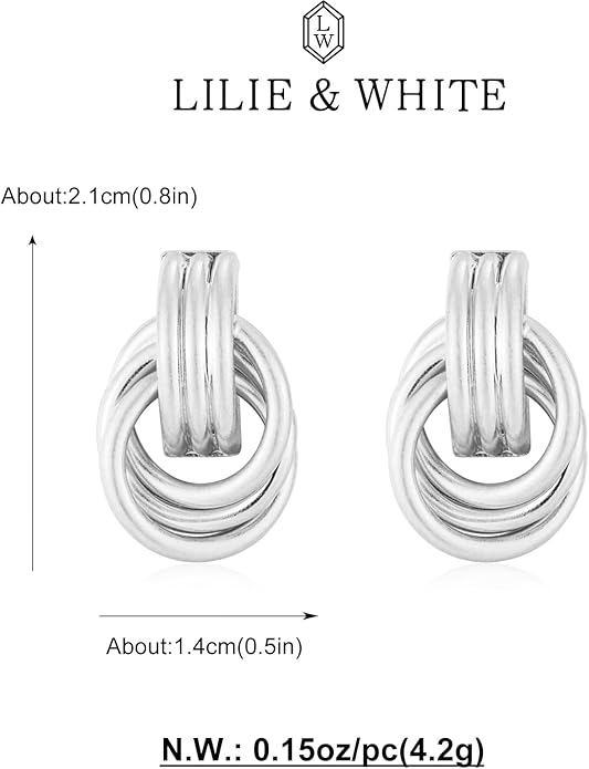 LILIE&WHITE Gold Chain Dangle Earrings - Women's Hypoallergenic Fashion Gift Earrings