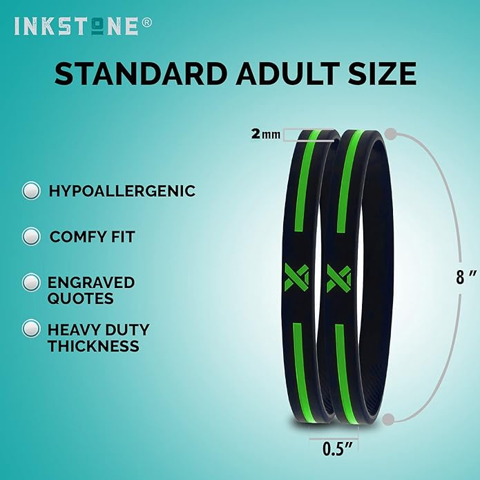 Inkstone Awareness Ribbon Silicone Bracelets (12-pack) - Wholesale Pack of 1 Dozen Unisex Wristbands for Men Women - Cancer Survivor Hospital Gifts Party Favors Giveaways Goodie Bag Items