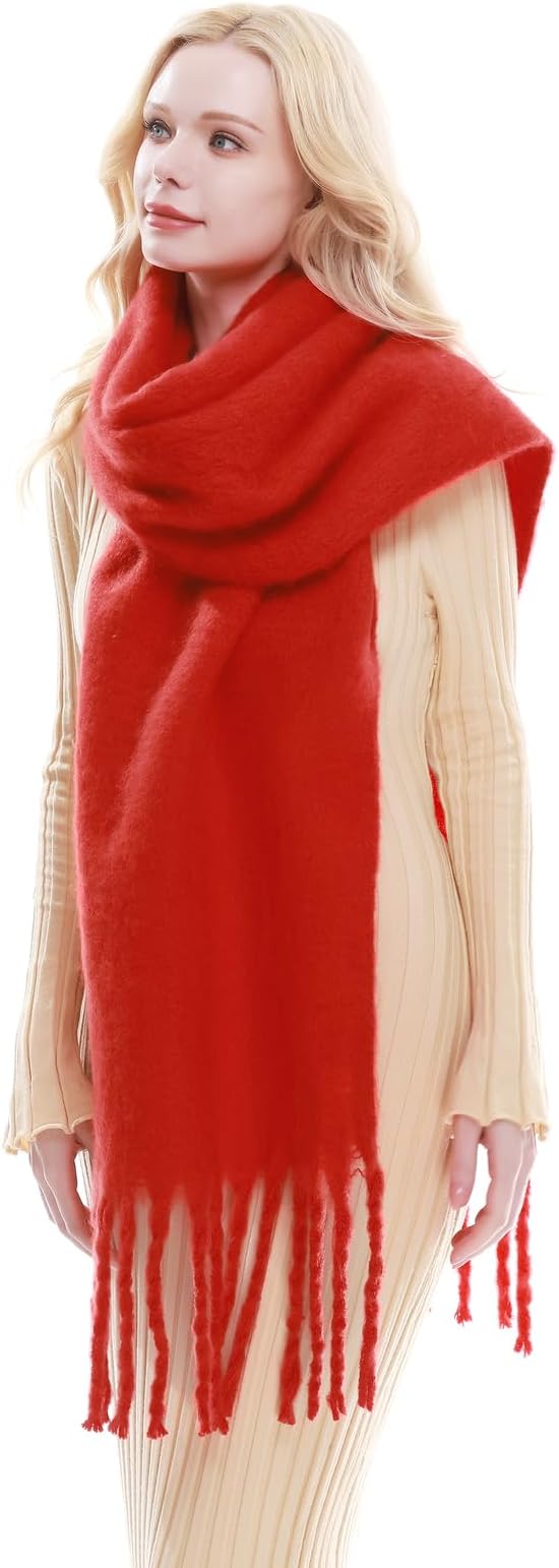 RIIQIICHY Chunky Scarf for Women Winter Warm Thick Scarves Oversized Blanket Scarf