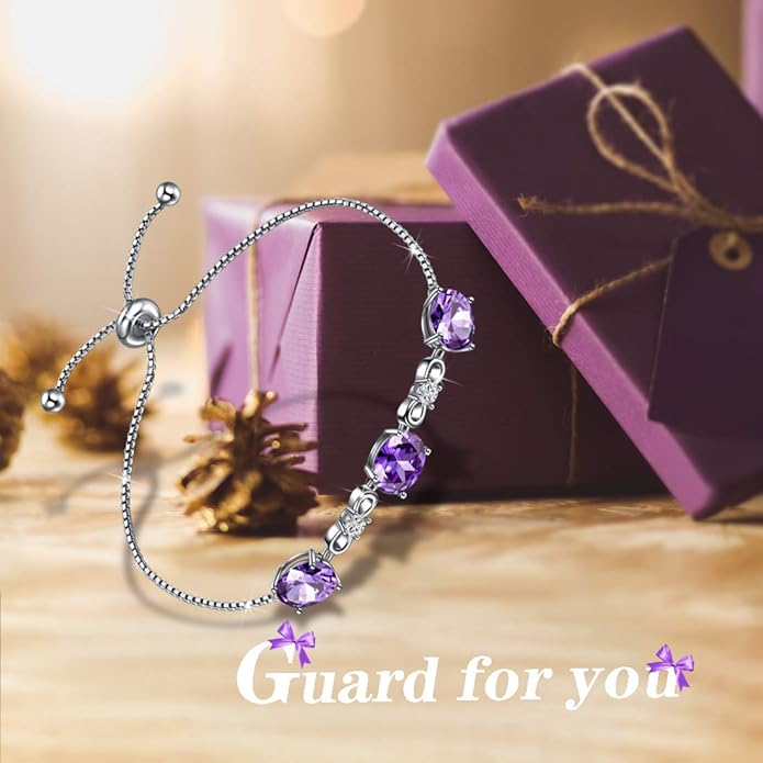 Aurora Tears 925 Sterling Silver 12 Birthstones Necklace/Earring/Ring/Bracelet Women Birthstone Pendant Crystal Fashion Birthday Jewelry Christmas Gift for Girls Women