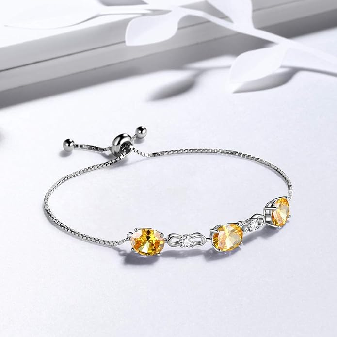 Aurora Tears 925 Sterling Silver 12 Birthstones Necklace/Earring/Ring/Bracelet Women Birthstone Pendant Crystal Fashion Birthday Jewelry Christmas Gift for Girls Women