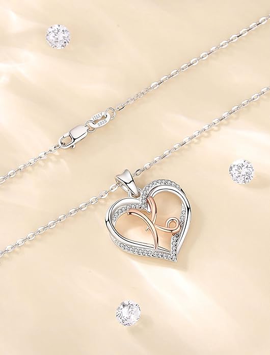 INFUSEU Unique Initial Necklaces for Women Girls Small Heart Letter Jewelry, Meaningful Personalized Gifts