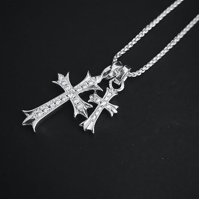 Partm Gold Cross Necklace for Women 14K Plated Dainty Pendant Cross Chain Faith Crucifix Choker Baptism Necklace for Women Trendy Religious Jewelry Hypoallergenic