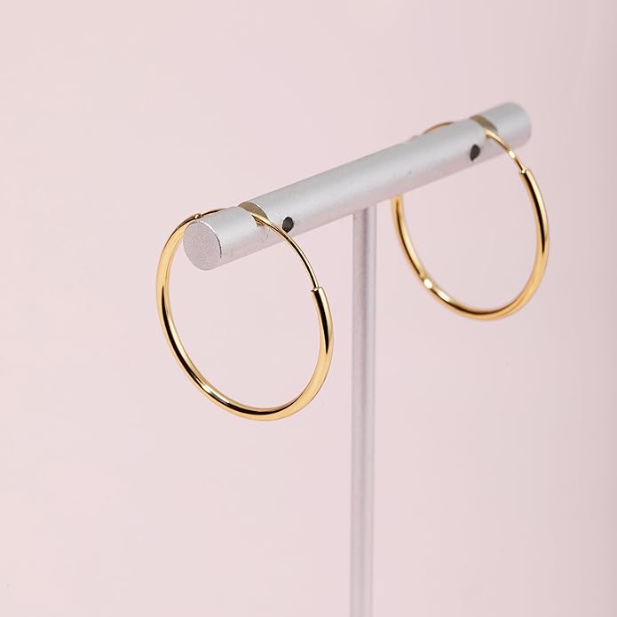 3 Pairs Small Gold Hoop Earrings Stack|Huggie Earring for Women|Non Tarnish Hypoallergenic Jewelry suitable for daily commuting, work, and gatherings