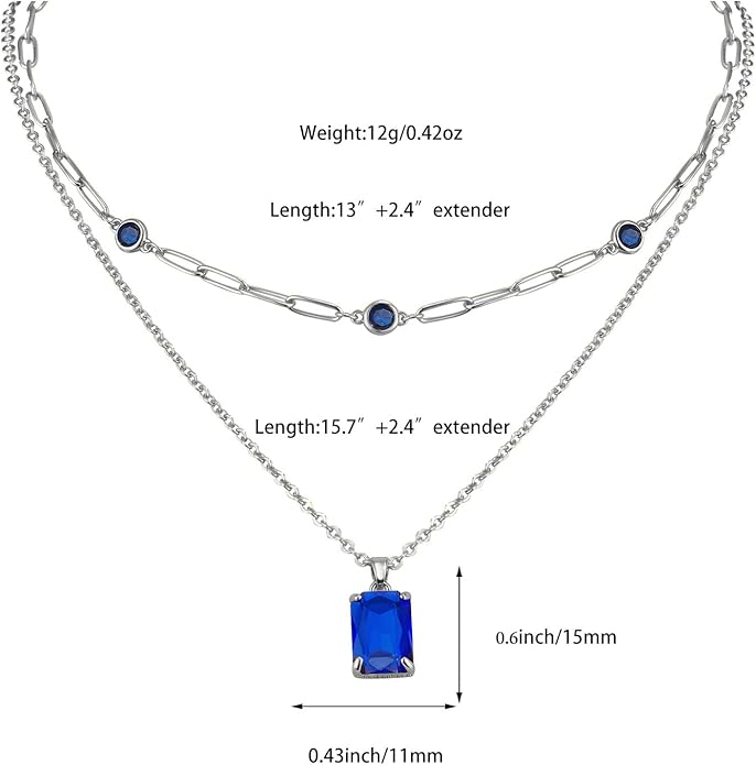 Gold Layered Pendant Necklaces for Women 14k Gold Plated Crystal Choker Necklace Paperclip Rhinestone Necklace Party Prom Jewelry