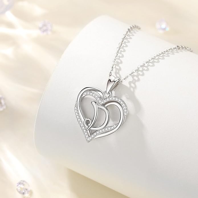 INFUSEU Unique Initial Necklaces for Women Girls Small Heart Letter Jewelry, Meaningful Personalized Gifts