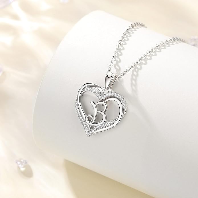 INFUSEU Unique Initial Necklaces for Women Girls Small Heart Letter Jewelry, Meaningful Personalized Gifts