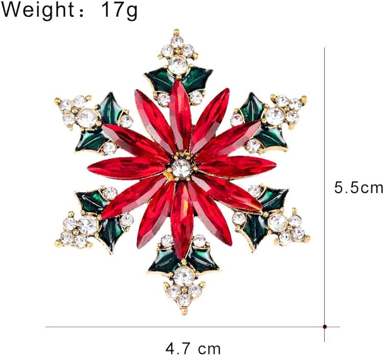 Rhinestone Flower Brooch Pin for Women Red Black Purple Flower Broochs Pin Hat Christmas Brooch Jewelry