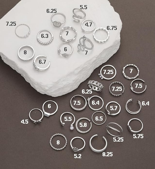 iF YOU 25 Pcs Gold Knuckle Ring Set for Women, Chunky Stackable Finger Midi Rings, Silver Simple Stacking Cute Rings Pack Trendy Stuff Jewelry Gift