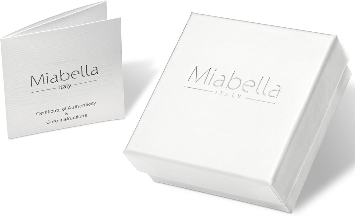 Miabella Italian 925 Sterling Silver or 18K Gold Plated Silver Sparkle Mirror Link Chain Bracelet for Women, Made in Italy