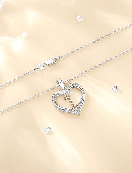 INFUSEU Unique Initial Necklaces for Women Girls Small Heart Letter Jewelry, Meaningful Personalized Gifts