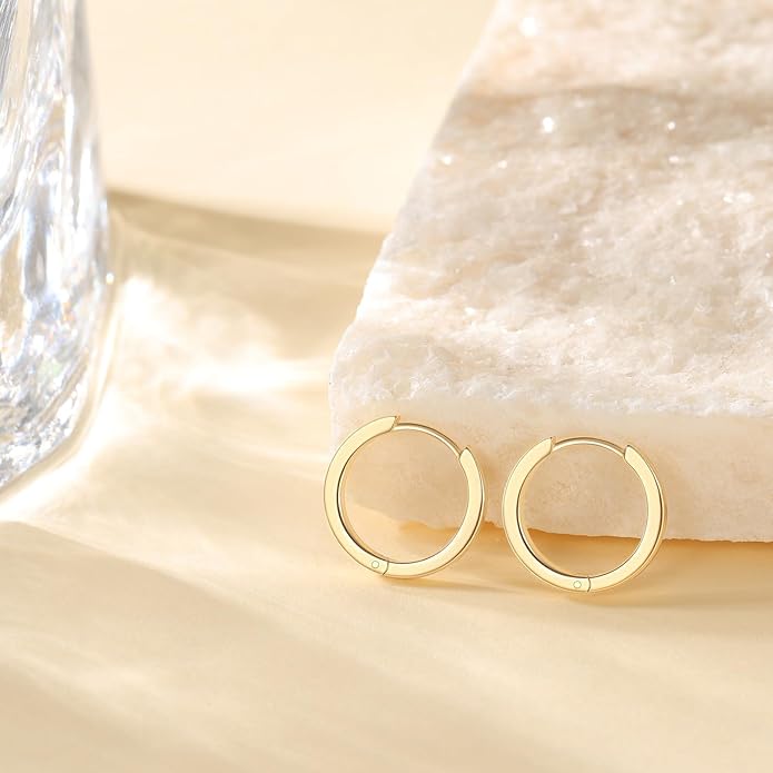 Silvora 925 Sterling Silver Small Hoop Earrings for Women Huggie Earrings Hypoallergenic Cartilage Earrings Tiny Hoops 6mm/8mm/10mm/12mm/14mm/16mm/18mm/20mm