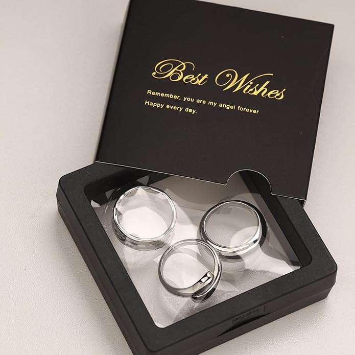 Chunky Gold Rings for Women Non Tarnish, 18K Gold Plated Statement Dome Rings Stacking,Thumb Ring, Mens Silver Eternity Wedding Band Jewelry Size 5-11