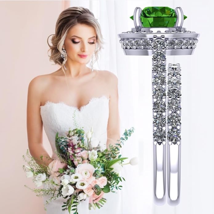 NANA Jewels Sterling Silver Engagement Rings for Women - Choose Simulated Morganite, Citrine, Aquamarine & More