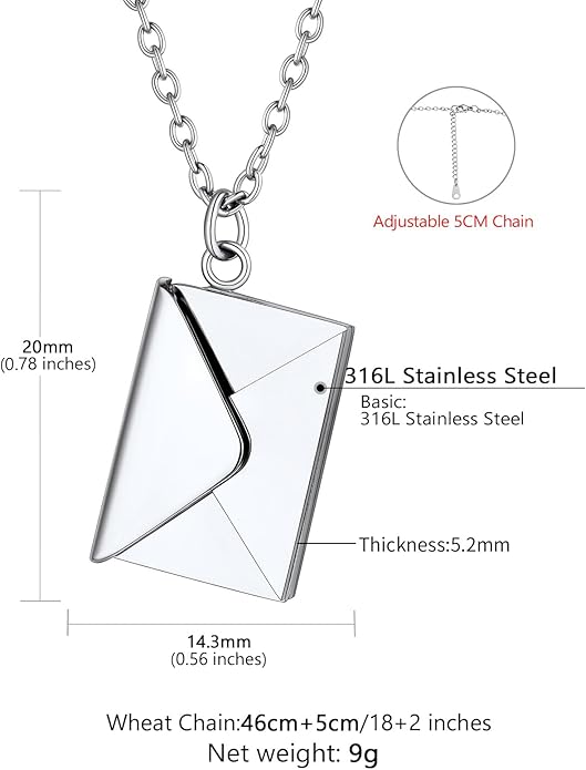 Supcare Locket Necklace That Holds Pictures-Engraved Photo Pendant Custom Jewellery Gifts for Men Women (with Jewellery Gift Box)