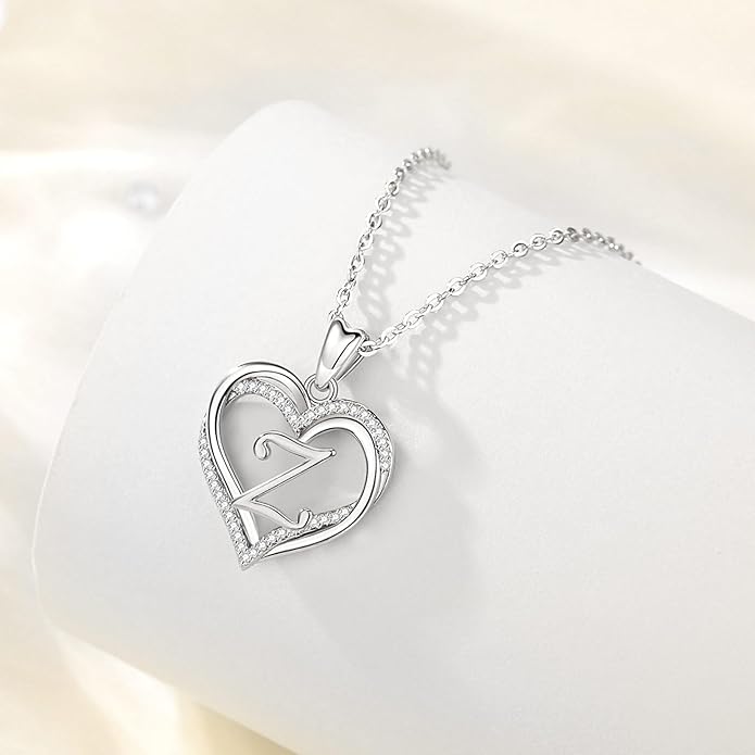 INFUSEU Unique Initial Necklaces for Women Girls Small Heart Letter Jewelry, Meaningful Personalized Gifts