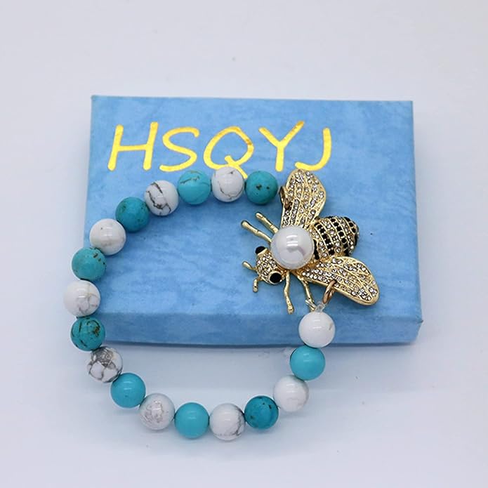 Honey Bee Brooches Crystal Insect Themed Bee Brooch Animal Fashion Shell Pearl Brooch Pin Gold Tone