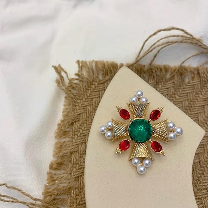 JKQBUX Versailles series Baroque elegant Brooches Pin for Women Men Girls Retro Court Pearl Corsage Pin delicate accessory