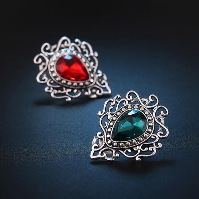 Vintage Silver Color Men's Brooches for Women Lovely Water Drop Badge Flame Crystal Brooch Lapel Pins Fashion Jewelry