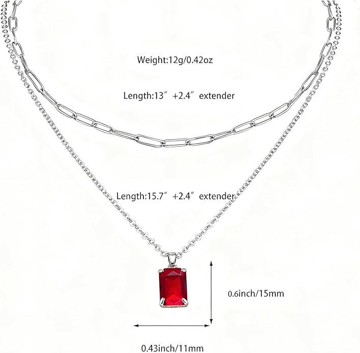Gold Layered Pendant Necklaces for Women 14k Gold Plated Crystal Choker Necklace Paperclip Rhinestone Necklace Party Prom Jewelry
