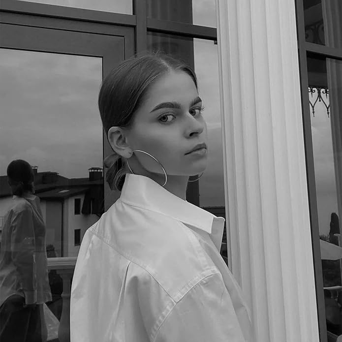 925 Sterling Silver Earrings Large Rhinestone Hoop Earrings Big Cubic Zirconia Hoop Earrings Thin Rhinestones Round Hoop Earrings for Women 20/30/40/50/60/70mm Sparkly Hoops With Crystals for Womens