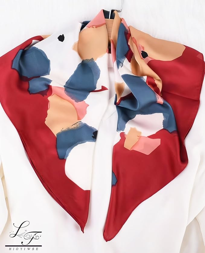 Hioyiwse Satin Bandanas Head Scarf For Women Hair Scarves Accessories Lightweight Fashion Wrap Neck Silk Sleeping Headscarf