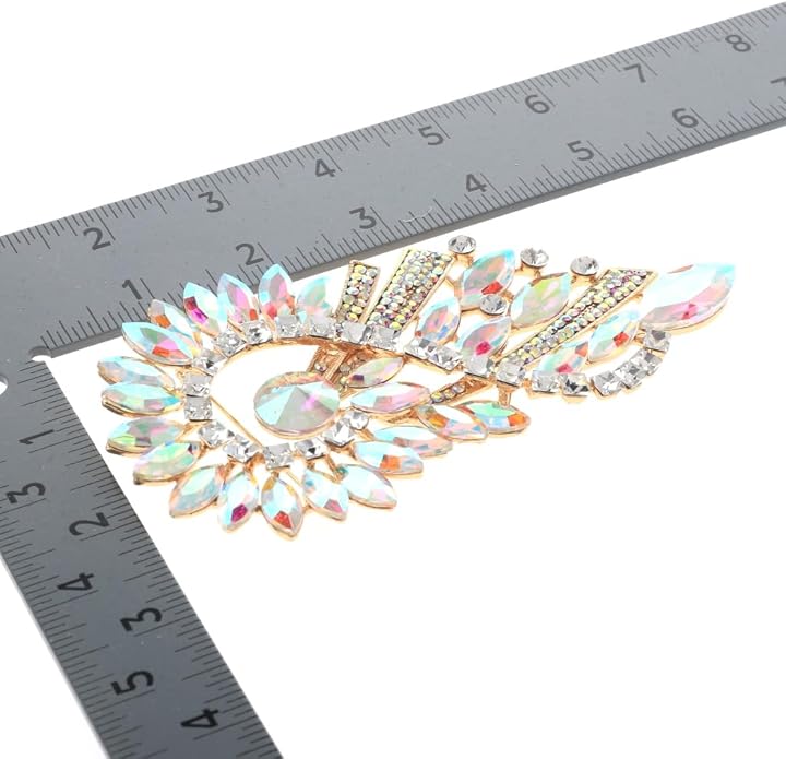 Extra Large Crystal Flower Brooch