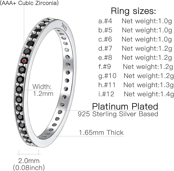 Suplight 925 Sterling Silver Wedding Band Rings, Full Cubic Zirconia Wishbone Ring Love/Lucky Engagement Promise Rings For Women, Size 4-12 (with Gift Box)
