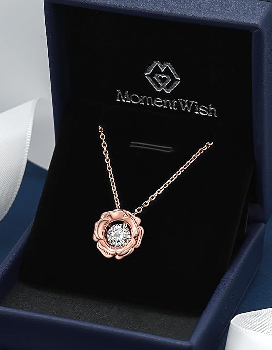 MomentWish Necklace for Women, Sparkling Gift for Her, 1Carat Moissanite Heart Pendent for Her, 925 Sterling Silver Dance Necklace for Anniversary Christmas Valentines