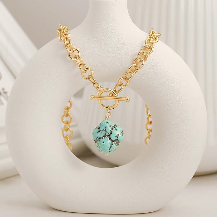 CANEVINKA Dainty Cross Medallion/Heart Pendant Chain Necklace 18K Gold Plated Oval Choker Fashion OT Toggle Jewelry Handmade for Women Simple Gold Charm Necklace