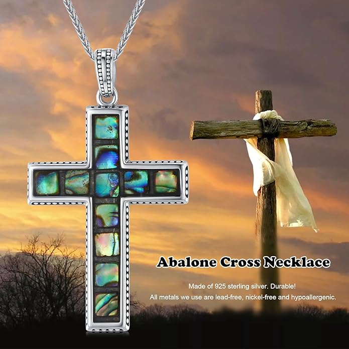 Cross Necklace for Men 925 Sterling Silver Celtic Cross Pendant Christian Jewelry Religious Christmas Gifts for Women