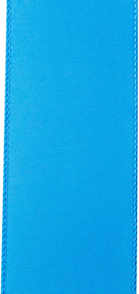 Reliant Ribbon 92575W-913-40F Satin Value Wired Edge Ribbon, 2-1/2 Inch X 10 Yards, Turquoise