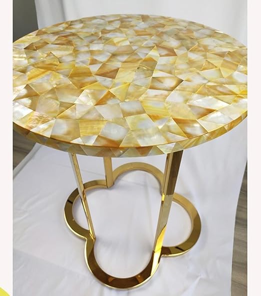 GOMMO Golden Mother of Pearl Shell Adhesive Veneer Sheet for Inlay Craft (240mm x 140mm)