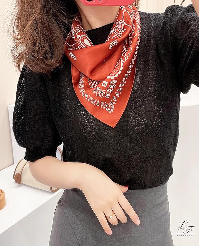 Hioyiwse Satin Bandanas Head Scarf For Women Hair Scarves Accessories Lightweight Fashion Wrap Neck Silk Sleeping Headscarf