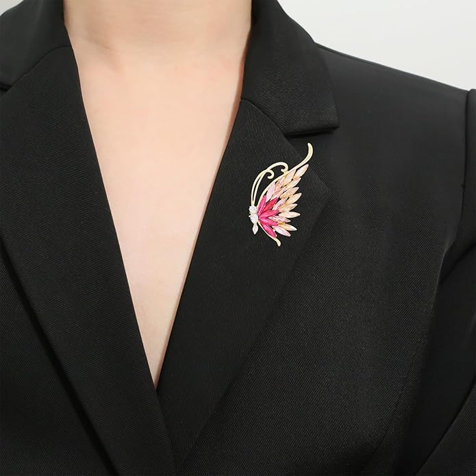 Butterfly Brooch Pins for Women Crystal Rhinestones Elegant Brooches Pins Wedding Jewelry Gift
