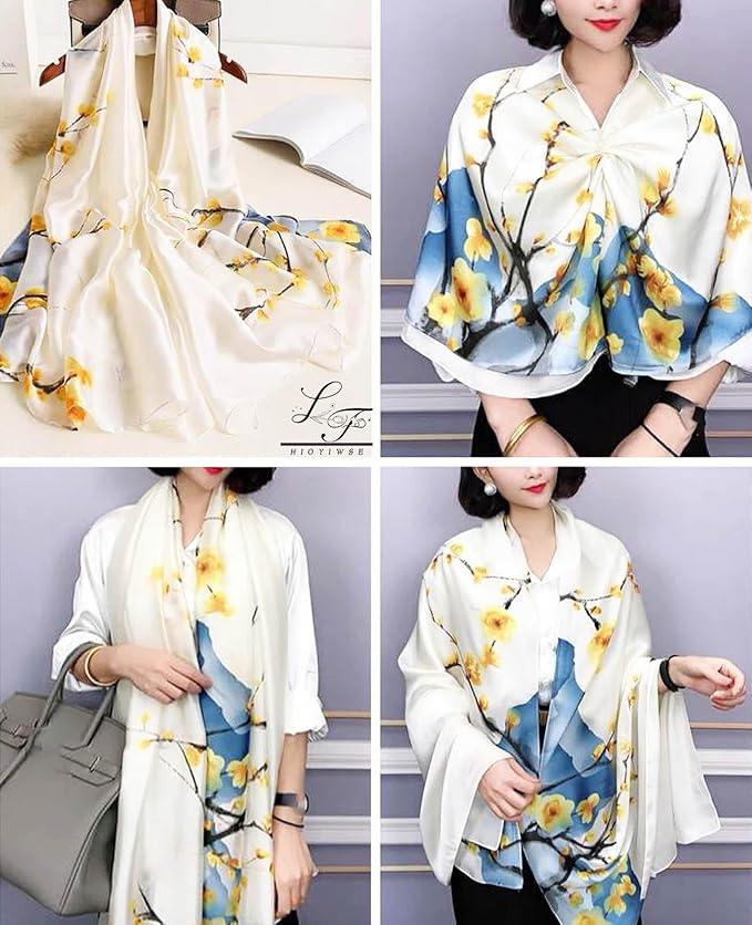 Hioyiwse Shawl Scarf For Women Lightweight Scarves Floral Pattern Formal Evening Dressesformal Shawl Summer Wraps