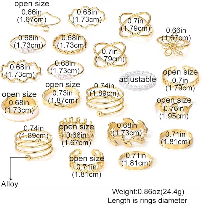 IFKM Gold Knuckle Rings Set For Women Vintage Stackable Joint Finger Midi Rings Dainty Cubic Zirconia Crystal Simple Twist Hollow Cute Rings Pack Jewelry Gift