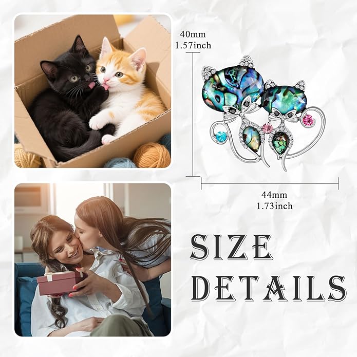 LuvQaze Animal Brooch for Women Men Zirconia Rhinestone Abalone Shell Animal Lapel Pin Christmas Birthday Holiday Gift for Wife Mother Girlfriend Daughter