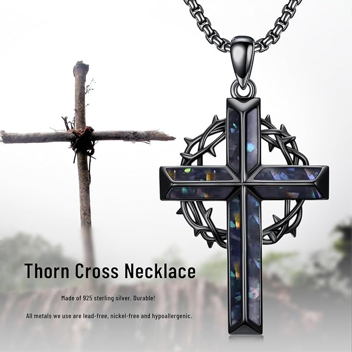 Cross Necklace for Men 925 Sterling Silver Celtic Cross Pendant Christian Jewelry Religious Christmas Gifts for Women