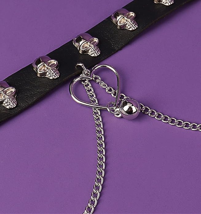 QWALIT Black Choker Necklace - Gothic Leather Choker for Women & Men - Punk Accessories for Festival, Party, Halloween, Cosplay